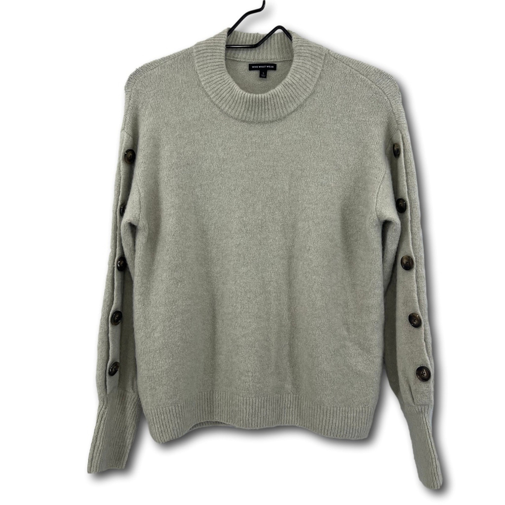 Who What Wear Balloon Puff Sleeve Sweater Soft Woold Blend Crewneck Size Small